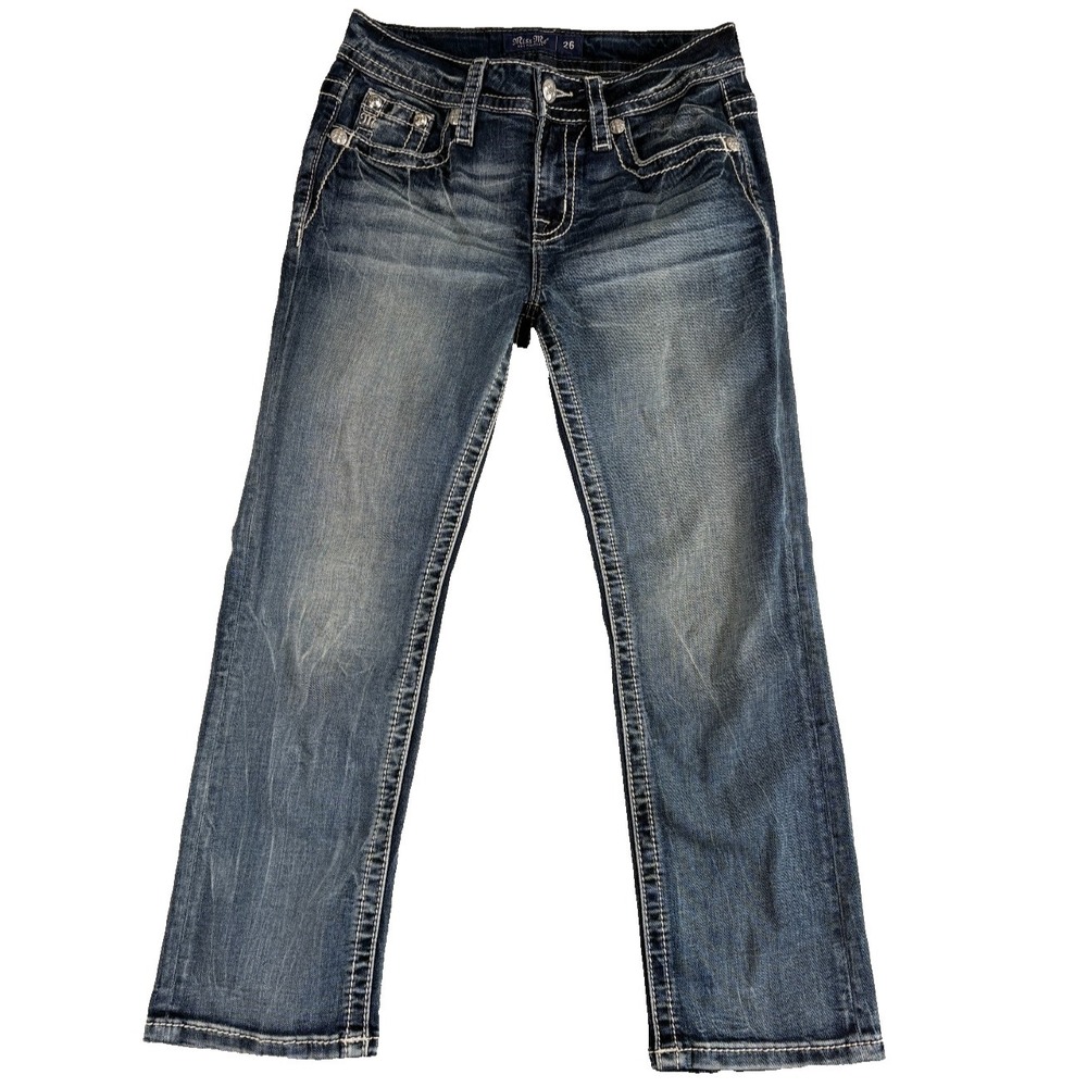 Buckle Miss Me Los Angeles Capri Jeans Womens 26 Blue Denim Mid Rise Medium Wash